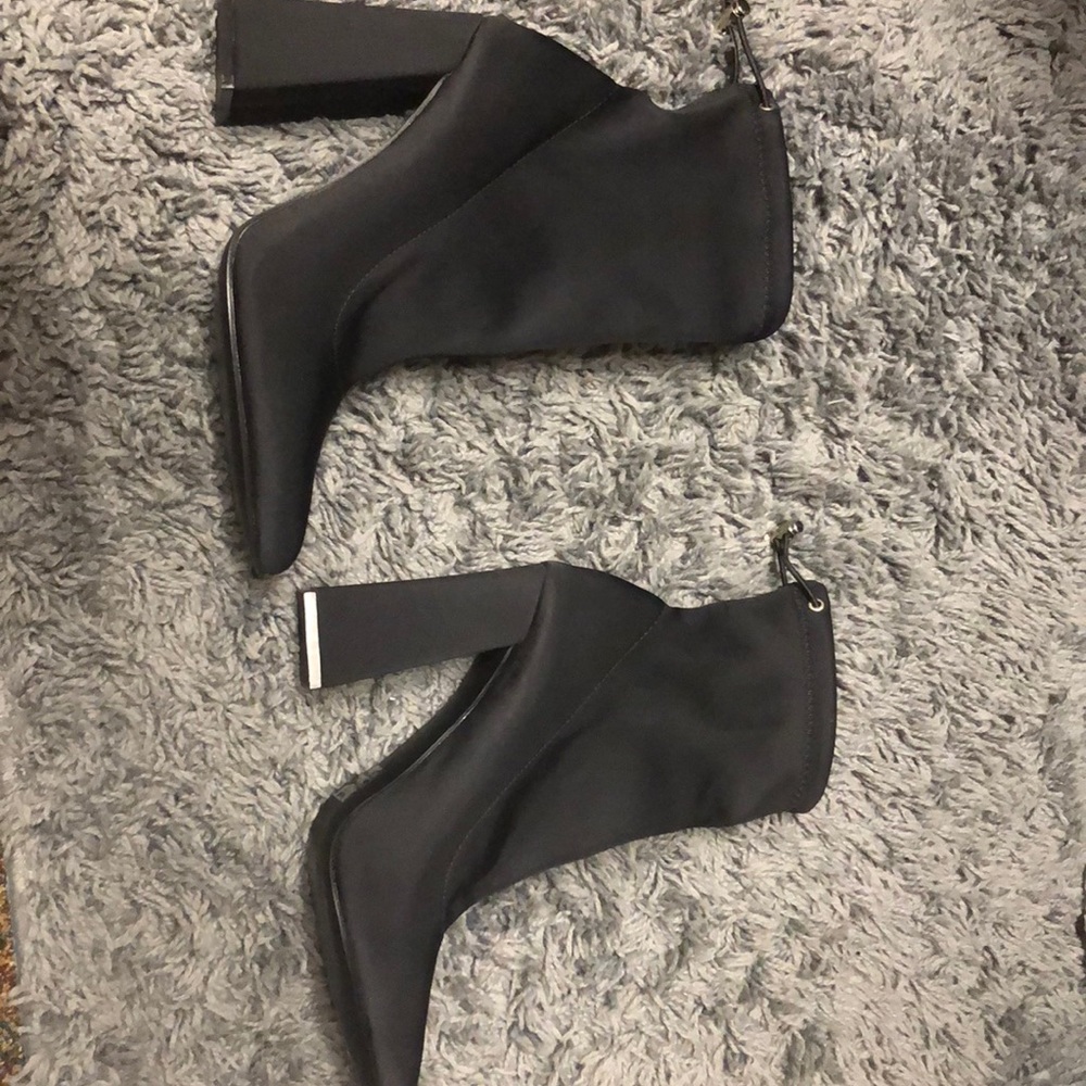 BooHoo Faith Flared Leathered Heel Sock Boots